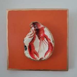 1 Mounted Lobster Oyster shell